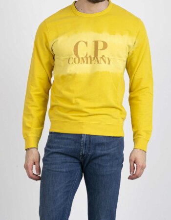 CP COMPANY-FELPA GIROCOLLO CON LOGO-CPSS235A006248S GOLD