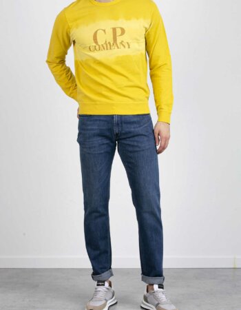 CP COMPANY-FELPA GIROCOLLO CON LOGO-CPSS235A006248S GOLD