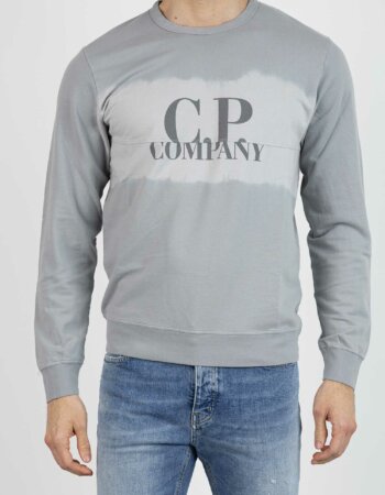 CP COMPANY-FELPA GIROCOLLO CON LOGO-CPSS235A006248S GREY