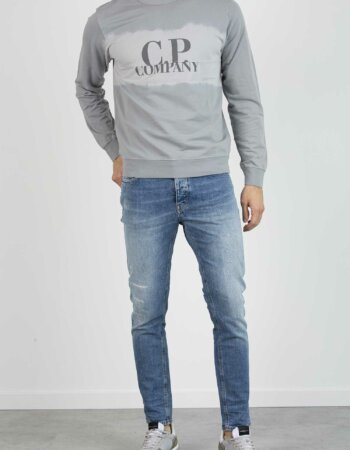 CP COMPANY-FELPA GIROCOLLO CON LOGO-CPSS235A006248S GREY
