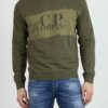 CP COMPANY-FELPA GIROCOLLO CON LOGO-CPSS235A006248S OLIVE
