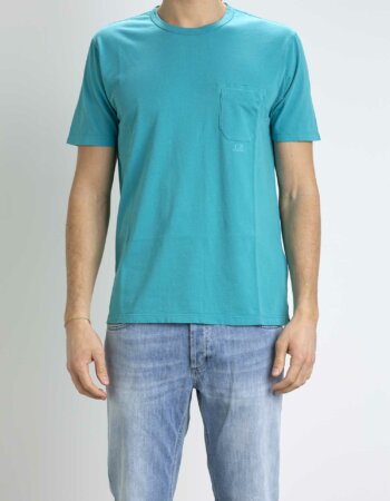 CP COMPANY-T-SHIRT JERSEY POCKET-CPTS182A005431R BLUE