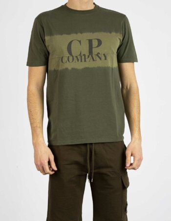 CP COMPANY-T-SHIRT IN JERSEY CON LOGO TIE-DYE-CPTS234A005431S OLIVE