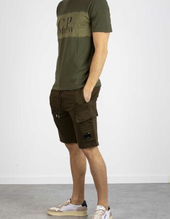 CP COMPANY-T-SHIRT IN JERSEY CON LOGO TIE-DYE-CPTS234A005431S OLIVE