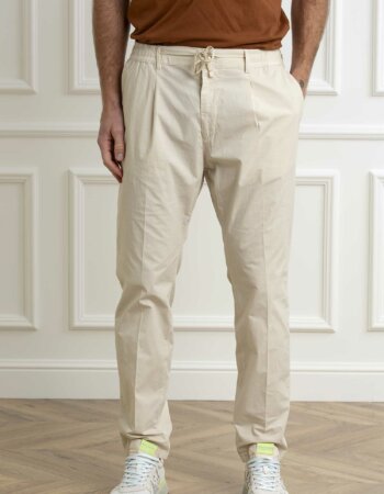 CRUNA-PANTALONE MITTE UOMO COTONE-CRUMITTE1302 ECRU