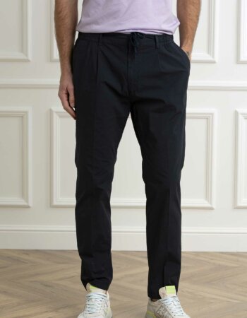 CRUNA-PANTALONE MITTE UOMO COTONE-CRUMITTE1302 NOTTE