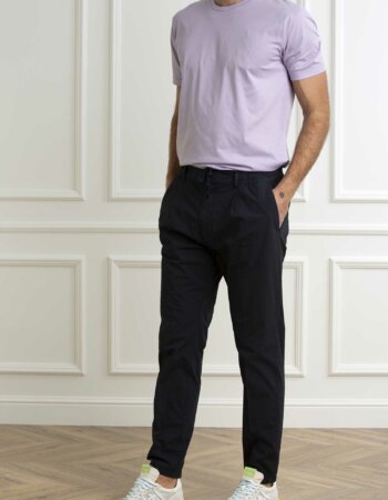 CRUNA-PANTALONE MITTE UOMO COTONE-CRUMITTE1302 NOTTE