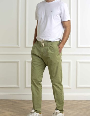 CRUNA-PANTALONE MITTE UOMO COTONE-CRUMITTE1302 SALVIA