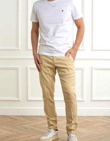 DONDUP-PANTALONE GAUBERT LINO STRETCH-DDUP235LS0004U BEIGE