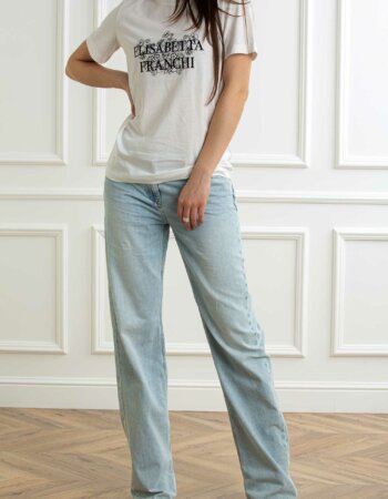 ELISABETTA FRANCHI-T-SHIRT-EFMA00351E2 GESSO