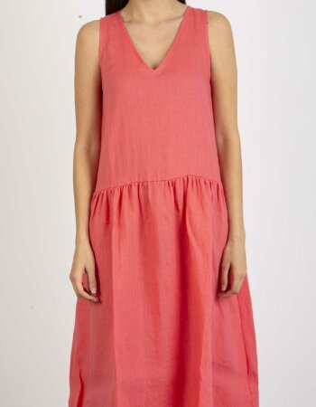EMME MARELLA-ABITO IN LINO-EMADATTO CORAL
