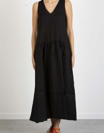 EMME MARELLA-ABITO IN LINO-EMADATTO NERO