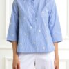 EMME MARELLA-CAMICIA COREANA-EMBRUSSON1 AZZURRO