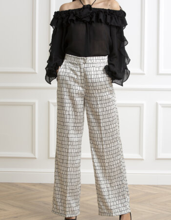 EMME MARELLA-PANTALONE TWILL STAMPATO-EMDISTANT BURRO