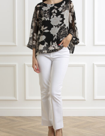 EMME MARELLA-CAMICIA IN GEOGETTE-EMFINEZZA NERO