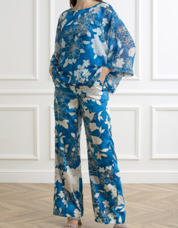 EMME MARELLA-CAMICIA IN GEOGETTE-EMFINEZZA OCEANO