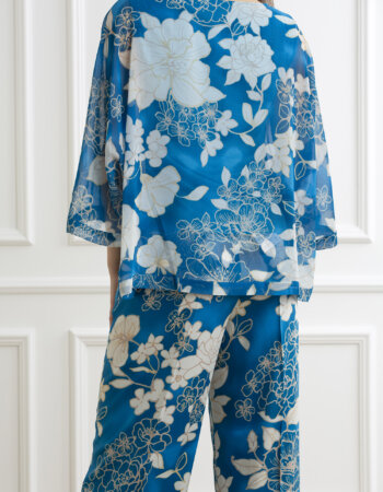 EMME MARELLA-CAMICIA IN GEOGETTE-EMFINEZZA OCEANO