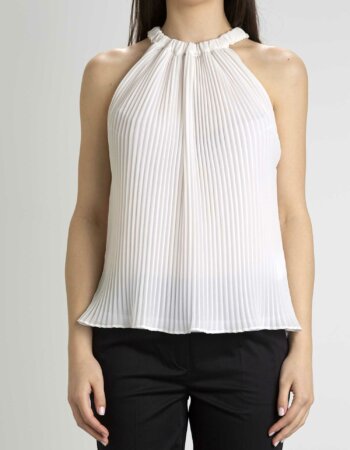 EMME MARELLA-TOP IN GEORGETTE-EMINTRA BIANCO