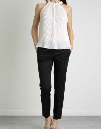 EMME MARELLA-TOP IN GEORGETTE-EMINTRA BIANCO