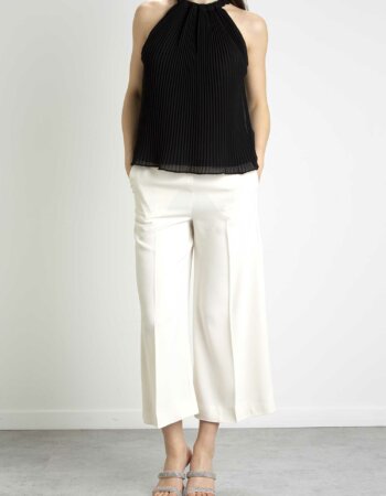 EMME MARELLA-TOP IN GEORGETTE-EMINTRA NERO