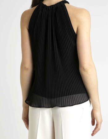 EMME MARELLA-TOP IN GEORGETTE-EMINTRA NERO