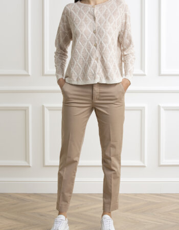GRAN SASSO-MAGLIA BOTTONI ML JACQUARD-GR5724624846 PANNA