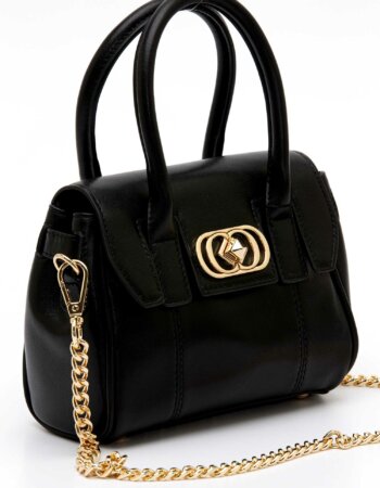 LA CARRIE-BORSA LOGOS SMART MINI BAG LEATHER-LC131PAZ390LEA BLACK