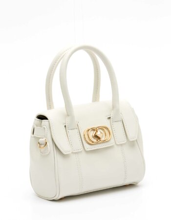 LA CARRIE-BORSA LOGOS SMART MINI BAG LEATHER-LC131PAZ390LEA WHITE