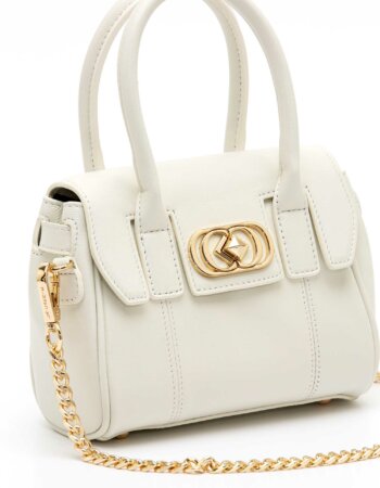 LA CARRIE-BORSA LOGOS SMART MINI BAG LEATHER-LC131PAZ390LEA WHITE