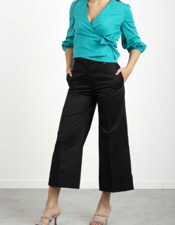 LIU JO-PANTALONE TUBE C/RISVOLTO-LJCA2274T2483 NERO