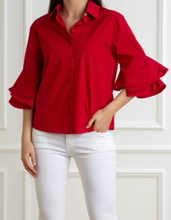 LIU JO-CAMICIA BOXY-LJCA5003T2945 ROSSO