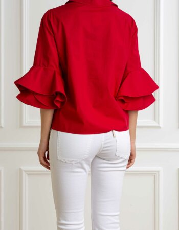 LIU JO-CAMICIA BOXY-LJCA5003T2945 ROSSO