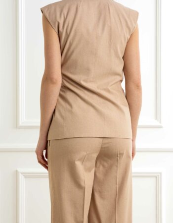 LIU JO-GILET CINTURATO-LJCA5347T1973 BEIGE