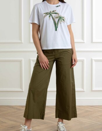 LIU JO-T-SHIRT RICAMATA-LJCA5371J6308 BIANCO