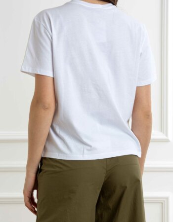 LIU JO-T-SHIRT RICAMATA-LJCA5371J6308 BIANCO