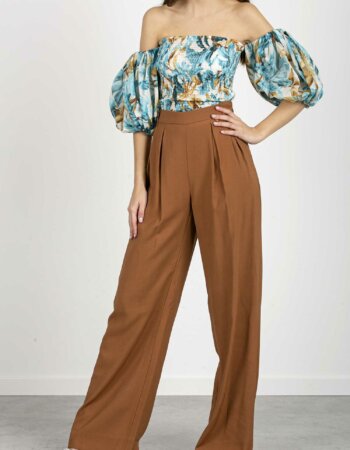 LIU JO-PANTALONE PALAZZO LUNGO-LJJA2093T5826 BRONZO