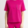 LIU JO-T/SHIRT M/C-LJTA3190J5003 PINK