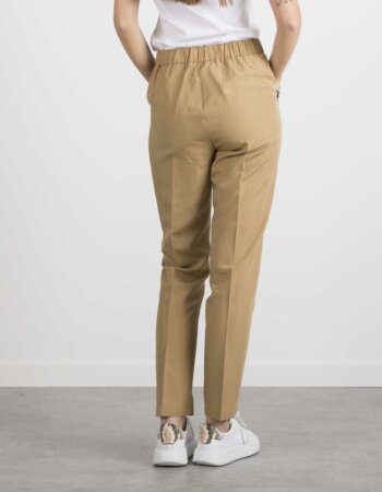 LIU JO-PANTALONE LINO TENCEL H.W-LJWA1299T4818 PANNA