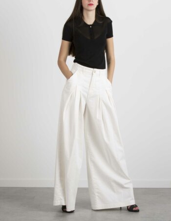 LIU JO-PANTALONE FLARE ANGEL H.W-LJWA1449T4850 PANNA