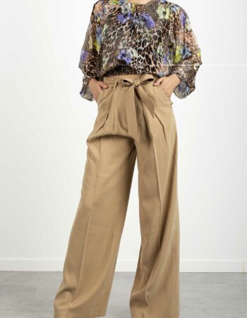 LIU JO-PANTALONE PALAZZO-LJWA2157TS046 CAMMELLO