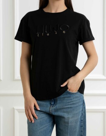 LIU JO-T-SHIRT MODA M/C-LJWA5007JS923 NERO