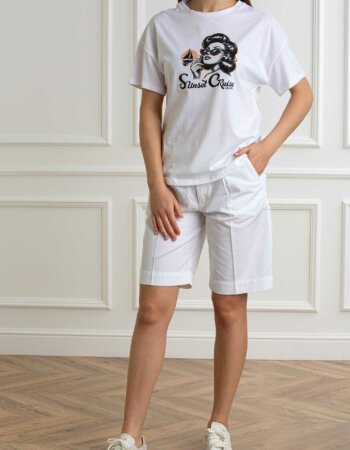 LIU JO-T-SHIRT MODA M/C-LJWA5342JS923 BIANCO