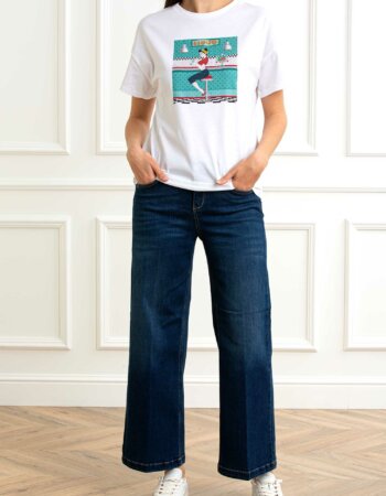 LIU JO-T-SHIRT MODA M/C-LJWA5342JS923 WHITE