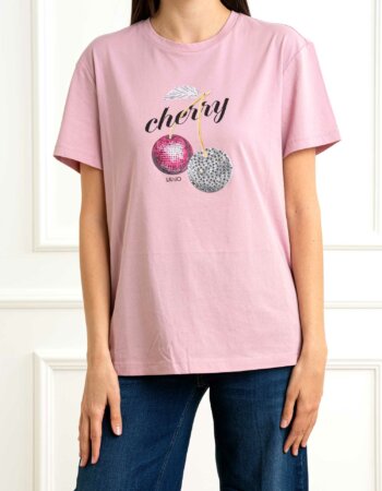 LIU JO-T-SHIRT MODA M/C-LJWA5343JS923 ROSE