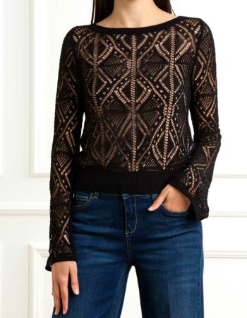 LIU JO-MAGLIA CHIUSA M/L-LJWA5518MS007 NERO