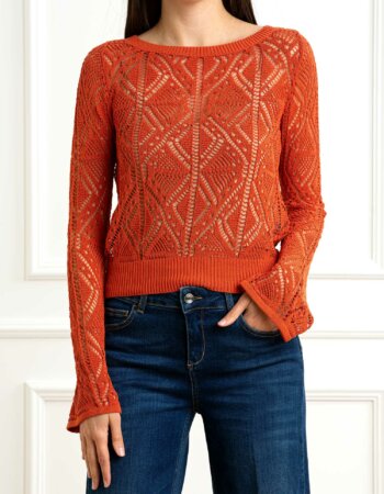 LIU JO-MAGLIA CHIUSA M/L-LJWA5518MS007 TERRACOTTA