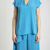 MARELLA-CAMICIA CREPE DE CHINE-MAASTER TURCHESE