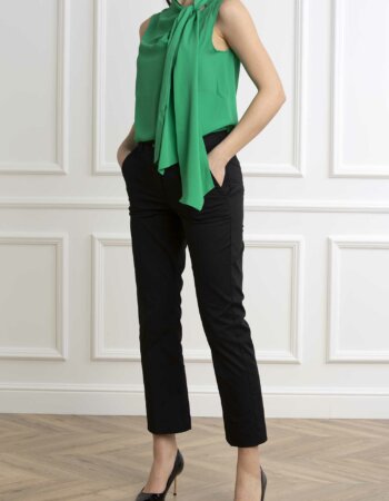MARELLA-PANTALONE IN RASO DI COTONE-MAEDITTO NERO