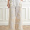 MARELLA-PANTALONE LINO RICAMATO-MAKADIAK BIANCO