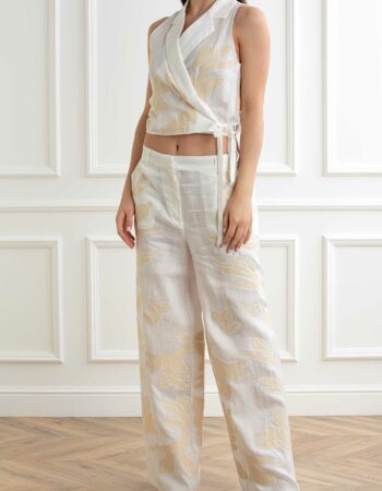 MARELLA-TOP LINO RICAMATO-MAKRISS BIANCO